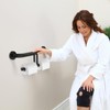 Grab Bar w/Double Toilet Paper Roll Holder Black, iHansee Stainless