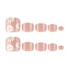 OHWODA Daisy Flower Press on Toenails Short Square Fake Toe