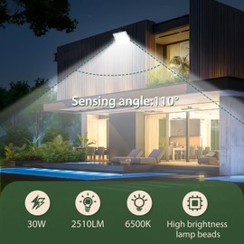 Aigostar LED Outdoor Spotlight, 30 W, 6400 K, IP65 Waterproof, 3160 lm, Outdoor Spotlight for Yard, Garden, Garages, Cold White