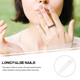 FRCOLOR 504pcs Clear Nail Tips Professional Full Cover Fake Nails for Elegant Manicure Material Water-Resistant for Art and Salon Use for Women