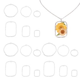 Spritewelry - Colgantes de aleación con bisel de espalda abierta, diseño geométrico dorado, con marco hueco, con bisel abierto, para hacer joyas, 8 estilos, Combinado, Metal, No es una piedra preciosa