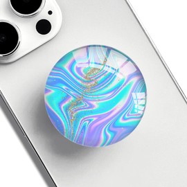 Ksadiye Clear Phone Grip with Expanding Kickstand,Cell Smartphones Collapsible Stand Gold Blue Purple Design for Phone