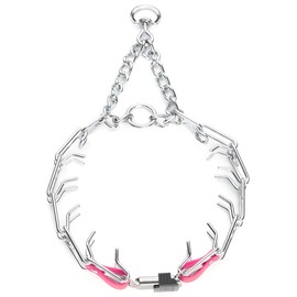 Herm Sprenger Chrome Plated Steel Dog Collar with Quick Release ClicLock Buckle and Biothane Insert Training Collar for Dogs Made in Germany (Passionfruit Pink, 25in x 4.0mm(Neck Size up to21-22in))