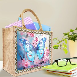 JBTM24 DIY Diamond Art Tote Bag Kit for Adults, Diamond Art Handbag Kits with 2 Pcs Replaceable Linen Pattern, Diamond Art Painting Creative Handbag for Women Girl Art Craft Gift