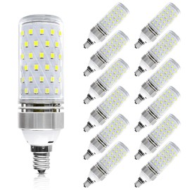 Super Bright E12 LED Bulbs, 16W 1500LM E12 Bulb, Daylight White 6000K Lights, CRI80+, 120W Incandescent Bulb Equivalent, E12 Base Non-Dimmable LED Lamp, Pack of 12