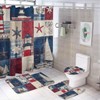 HDESDIS 4Pcs Abstract Sea Lighthouse Shower Curtain Sets with Rugs,