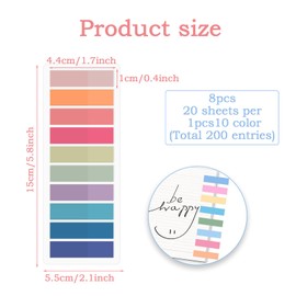 1600 Pcs Book Tabs, Sticky Tabs, Tabs, Index Tabs Multicolour Sticky Notes Book Markers Tabs Label Stickers Index Tabs for Reading Notes for Reading Notes/Books/Classify Files