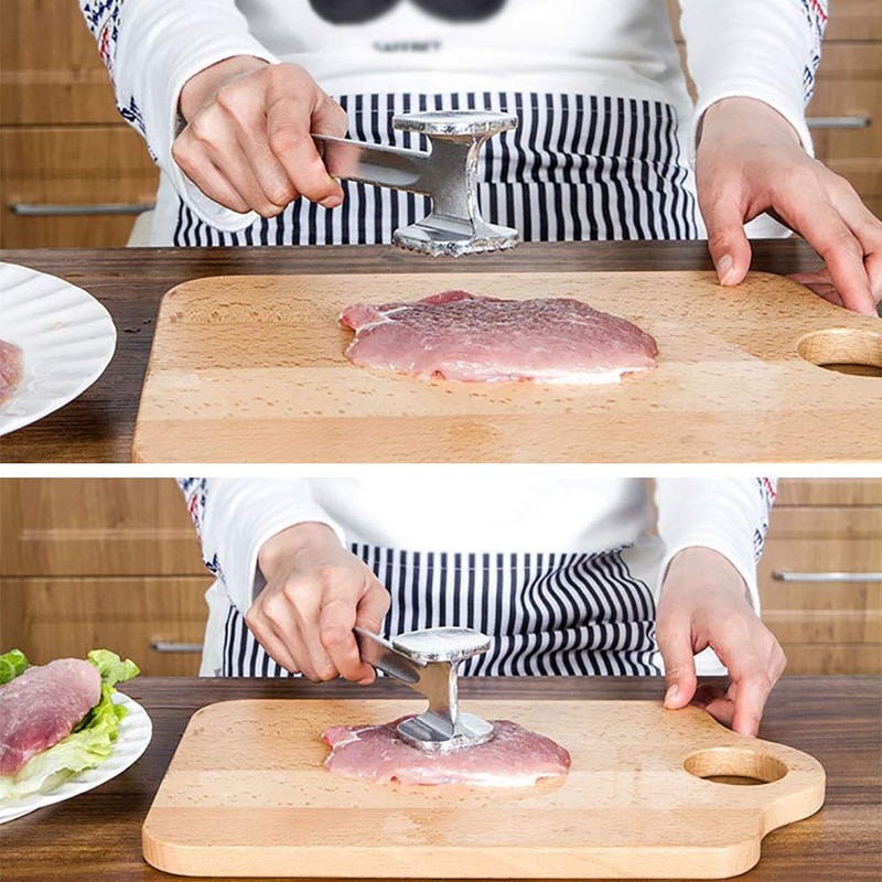 RetroFun Meat Tenderiser Hammer Double Sided Offset Spike Flat Surface