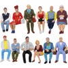 12pcs G Scale Figures 1:22.5-1:25 All Seated Painted People Model