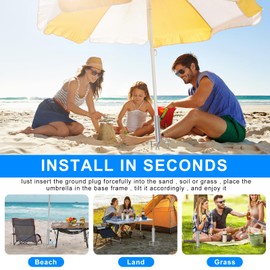 LXYYDS Ground Spike Parasol, Removable Parasol Holder, Parasol Stand with Lawn Spike, Umbrella Stand, Ground Spike, Outdoor Parasol for Fishing, Garden, Beach, Lawn