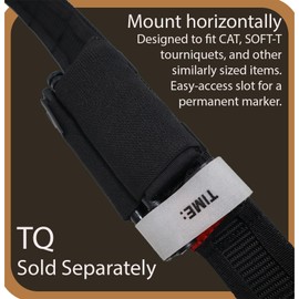 Elastic Tourniquet Holder Tactical Retention Band TQ Sleeve Pouch Horizontal Battle Belt Accessory for Emergency Medical Supplie (Black 2 PCS)