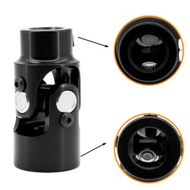 1" DD X 3/4" 36 Spline Steering Universal U Joint, Single Black U-Joint Coupler