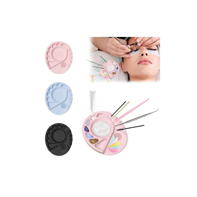 Paleta De Mezcla De Maquillaje De Silicona Bandeja Reutilizable Fácil