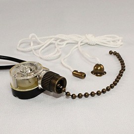 Zing Ear ZE-109 Pull Chain Switch Light Lamp Ceiling Fan Canopy (Antique Brass)