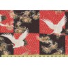 Naka Cranes & Pines Checkerboard - N-1750-3B - Red &