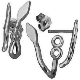 Handmade Schlangen-Ohrjacke aus 925 Sterling Silber Geschwärztes, minimalistische Boho Ohrringe für Frauen, zierliche Ohrjacke, ungewöhnliches Ohrstecker Geschenk für sie Weihnachtsgeschenk