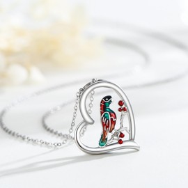 Kootwo 925 Sterling Silver Parrot Necklace Hypoallergenic Bird Pendant Jewelry Gifts for Women