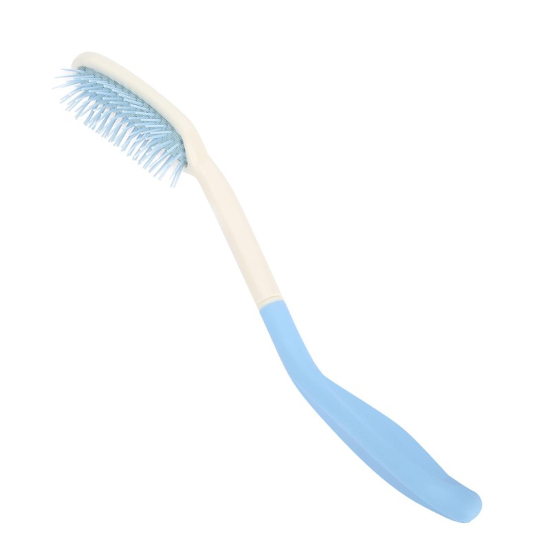 HilBeliFU Antislip Long Handle Hair Brush, Plastic Curved Handle Brush