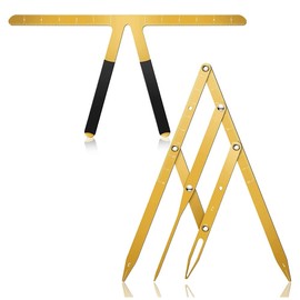 2Piece Eyebrow Ruler 3-Point Positioning Ruler Eyebrow Golden Proportion Caliper Ruler Gold