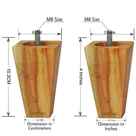 Lakdi Baaz | Wooden Leg Uncolored Ready to Polish for Sofa and Furniture 4 Inch