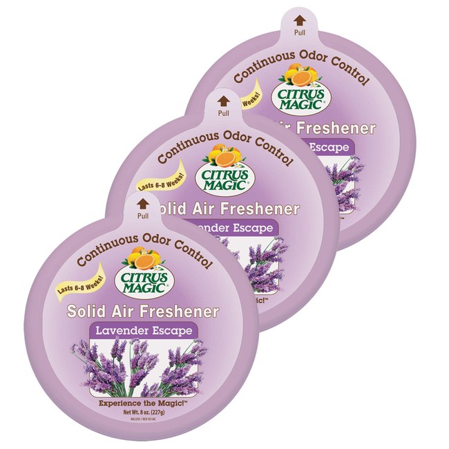 Citrus Magic Solid Air Freshener Lavender Escape, Pack of 3, 8-Ounces Each