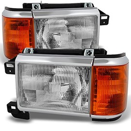 AKKON - For Ford Bronco F150 F250 F350 F450 Pickup Truck Clear Headlights Replacement Driver + Passenger Pair