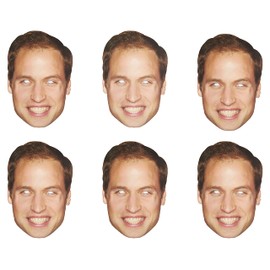 SHATCHI 5Pcs Prince William Royal Family Face Mask King’s Coronation Supplies Celebrities Face Masks UK Hen Night Stag Parties Fancy Dress Bulk Wholesale