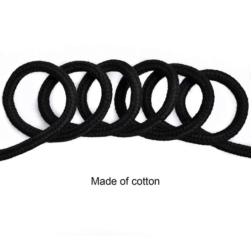 Cotton Rope, 3 Pack 32 feet 10m Black Soft Rope