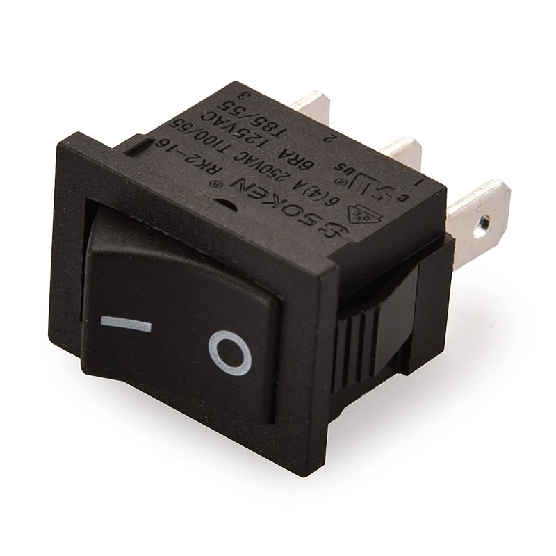 Heschen Black Rectangle Rocker Switch ON-OFF SPST 2 Position 3