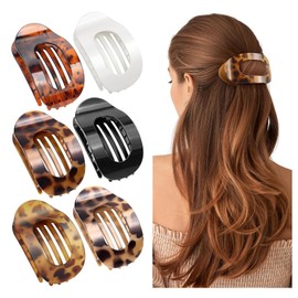 6 Stück Haarklammer für Damen, Flache Haarklammern, Rutschfest Haarspangen Damen für Dickes & Dünnes Haar, Neu Gebogenes Design Haarklammer Flach für Alltag, Fahren, Liegen