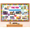gisgfim Ten Commandments Bulletin Board Decorations Set Back to School