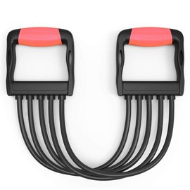 Chest Expander Arm Strength Trainer - Elastic Rope Detachable Rubber Resistance Belt 5 Tube Home Exercise Fitness Equipment