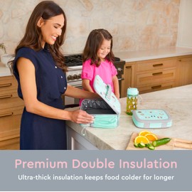 Bentgo Kids Lunch Bag - Durable, Double-Insulated Lunch Bag for Kids 3+; Holds Lunch Box, Water Bottle, & Snacks; Easy-Clean Water-Resistant Fabric & Multiple Zippered Pockets (Puppy Love)