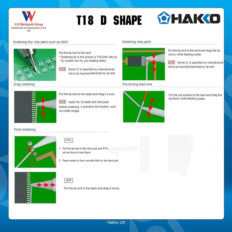 Hakko T18-D08 Chisel Tip 0.8 x 14.5mm for FX-8801/FX-888
