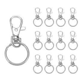 Jagowa 12 Pcs Detachable Swivel Clasps Key Rings Swivel Clasps Keychain Metal Hooks Detachable for Keyring Crafting Jewellery Making