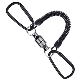 BaraRose Magnetic Releaser, Magnetic Releaser, Load Capacity 11.0 lbs (5 kg), Magnet, Strong Magnetic Release, Carabiner, Split, Fishing, Magnet, Strong, Small, Spring Cord Included, Fall Prevention,
