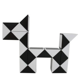 Mipartebo Magic Snake Cube Twist Puzzle 24 Wedges Large Size Twist Fidget Snake Toys Gift Party Favors Game Goodie Bag Fillers for Kids Adults Teens Black