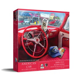 SUNSOUT INC - American Car - 1000 pc Large Pieces Jigsaw Puzzle by Artist: Giordano Studios - Finished Size 27" x 35" - MPN# 37133