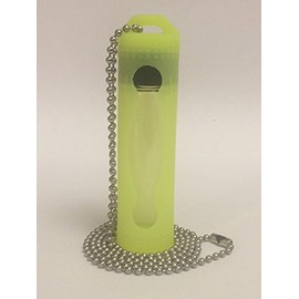 Gold Mining 2 oz Gold Glass Vial and Vial Case Holder Yellow 30" Stainless Steel Chain