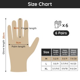 Segbeauty Cotton Gloves, 6 Pairs Cotton Gloves, Eczema, White Gloves, Women, Reusable, for Dry Hands, Eczema, Moisturising (M)