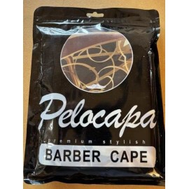 Pelocapa X Large Barber Cape Hair Salon w/ Elastic Hooks Black n Gold