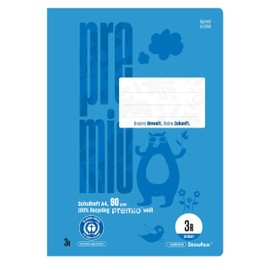 Staufen Green Exercise Book - DIN A4, Type 3R Ruling (21 Double Lines with Margins), 4 Notebooks 16 Sheets each, 90 g/m² Recycled Paper, Round Corners Prevent ‘Donkey Ears’