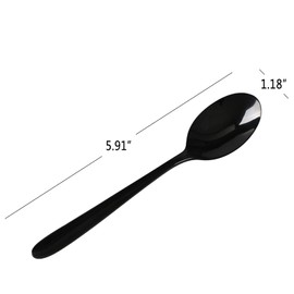 Vababa 16-Piece Black Stainless Steel Teaspoon
