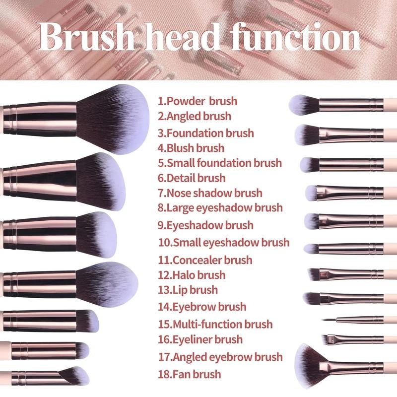 Makeup Brushes Premium Synthetic Foundation Powder Concealers Eye Shadows 18