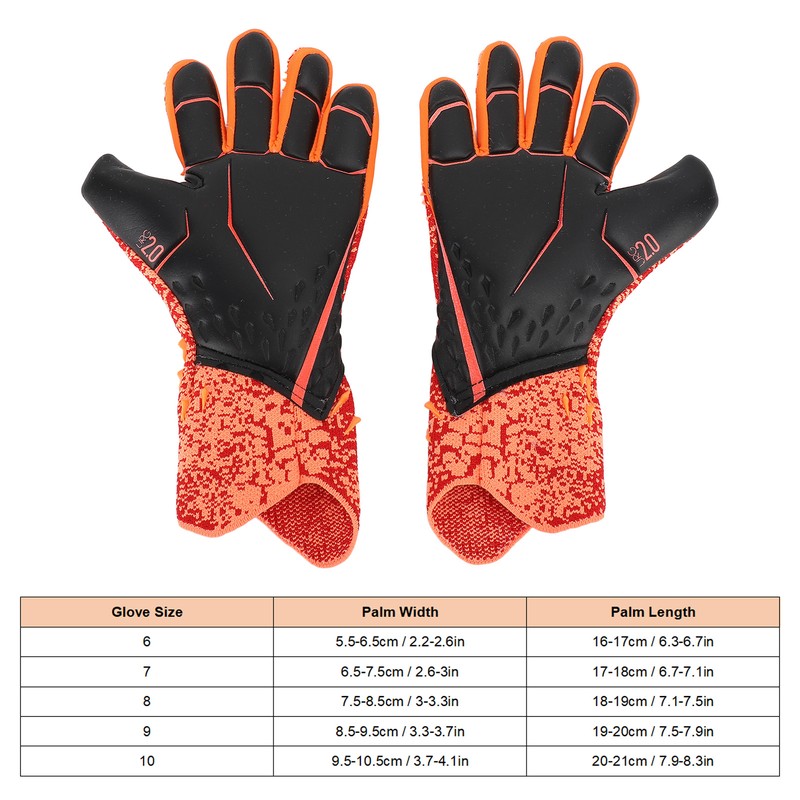 2pcs Soccer Gloves Nylon Polyurethane Fiber Latex Breathable Strong Grip