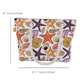 FAVORTALK Tote Bag with Zip Handbags Large Capacity Shoulder Tote Bags Ladies Shopping Bag for Women Travel Daily Use Work School College(Colourful sea shells),B26015