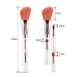Liasun 4 In 1 Exquisite Multi-function Makeup Brushes Funny Combination Design - Blush Brush, Eyeshadow Brush, Angled Brow Brush,Blending Brush For Women and Girls (TR-1)