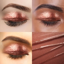 Diamond Glitter Liquid Eyeshadow & Eyeliner Pen, Starry Sequins Mermaid Eye Shadow, Crease Resistant, Long Lasting and Pigmented Sparkling & Shimmer Eyes Makeup(#03 Bronze)