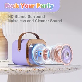 FLUESTON Mini Karaoke Machine for Kids Adults, Portable Bluetooth Speaker with Wireless Microphone, Birthday and Easter Gifts Toys for Girls Ages 3, 4, 5, 6, 7, 8, 9,10,11,12+ Years Old