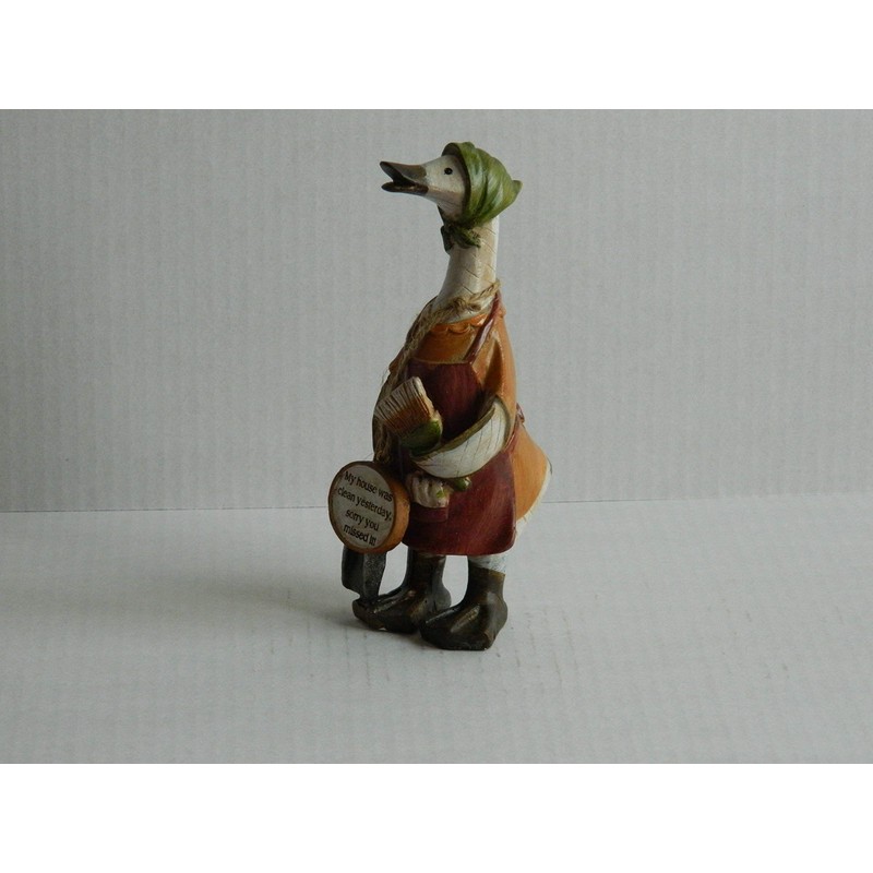 Humorous Duck Figurines - Cleaning Ducks and Funny Captions -